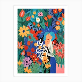 Matisse Inspired The girt with garden Art Print