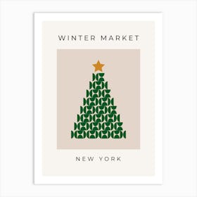 Winter Market | 05 - Festive Christmas Tree Art Print