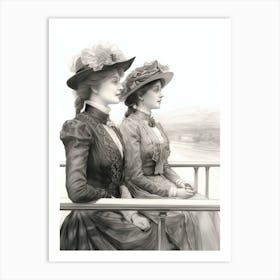 Titanic Ladies Black And White 4 Art Print