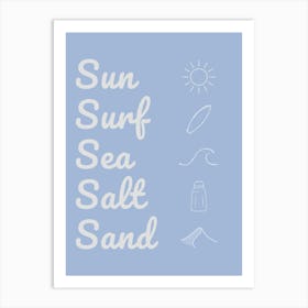 Sun Surf Sea Salt Sand Parchment Affiche