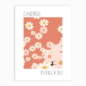 Daisies In Bloom Flowers Bold Illustration 4 Art Print