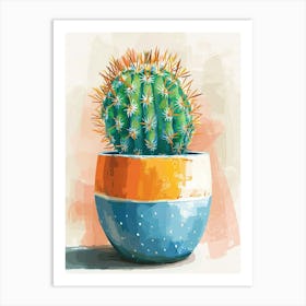 Easter Cactus Plant Minimalist Illustration 5 Art Print