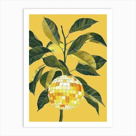 Disco Ball Lemon Tree Mosaic Painting Kitchen Art Print