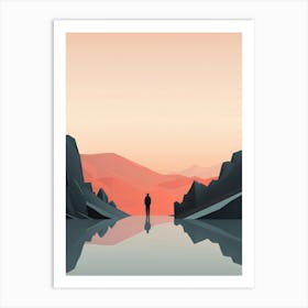 Man Standing By A Lake Art Print