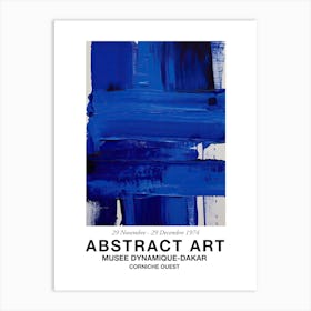 Blue Brush Strokes Abstract 6 Exhibition Poster Art Print