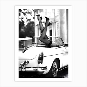 High Heels In Classic Car Art Print