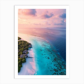 Sunset In The Maldives Art Print