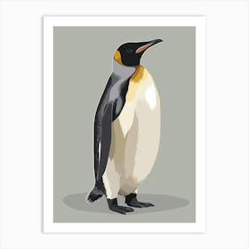 Emperor Penguin Cuverville Island Minimalist Illustration 3 Art Print