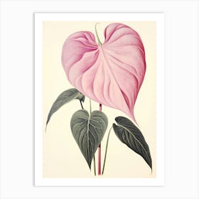 Heart-Shaped Anthurium flower Art Print