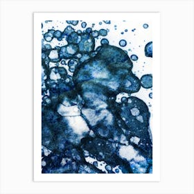 Watercolor Abstraction Blue Sea Art Print