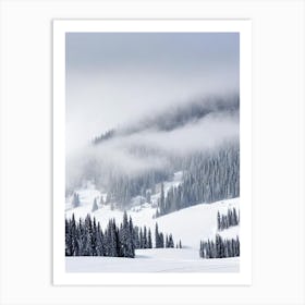 Alyeska, Usa Black And White Skiing Poster Art Print