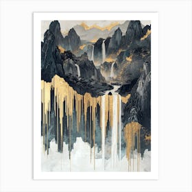 Andes Peaks Glow Luxe Modernism Art Print