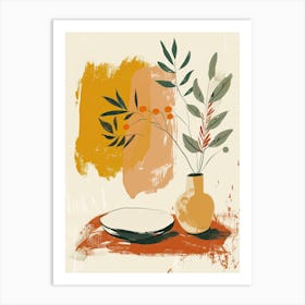 Golden Horizons In Retro Balance Mid Century Style Art Print