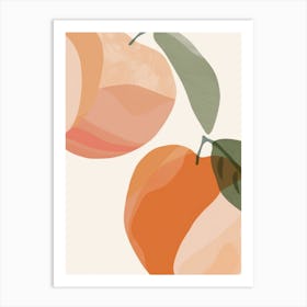 Peaches Close Up Illustration 4 Art Print