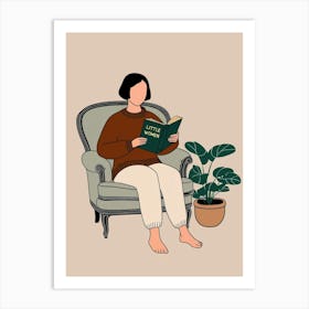 Woman Reading A Book 5 Art Print