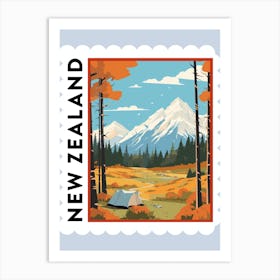 New Zealand 2 Travel Stamp Poster Art Print