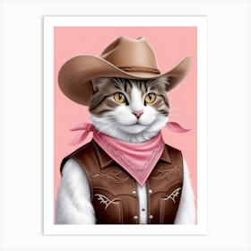 Cowgirl Cat Art Print