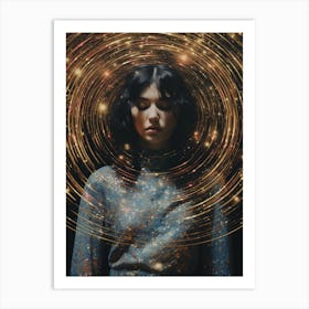 Cosmic portrait of a woman Art Print