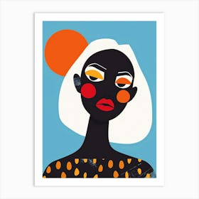 Black Woman With Polka Dots Art Print