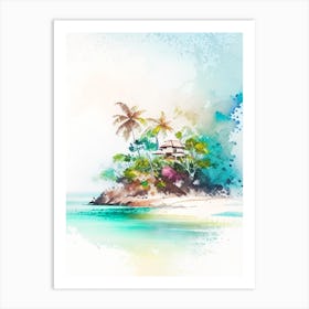 Marajo Island Brazil Watercolour Pastel Tropical Destination Art Print