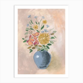 Bouquet On Beige Art Print