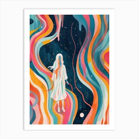 Girl In A Rainbow Art Print