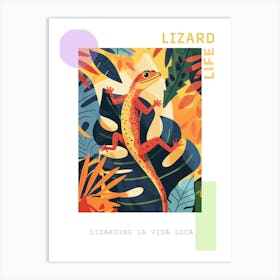 Modern Abstract Lizard Illustration 4 Poster Art Print