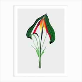 Jack In The Pulpit Floral Minimal Line Drawing 2 Flower Art Print