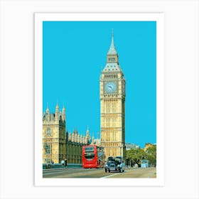 London, Big Ben And Traffic On Westminster Bridge 1 Art Print