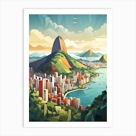 Rio De Janeiro, Brazil, Geometric Illustration 2 Art Print