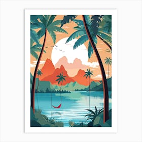 Bora Bora French, Polynesia, Graphic Illustration 1 Art Print