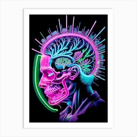 Neon Skull 29 Art Print