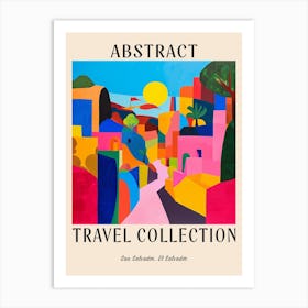 Abstract Travel Collection Poster San Salvador El Salvador 1 Art Print