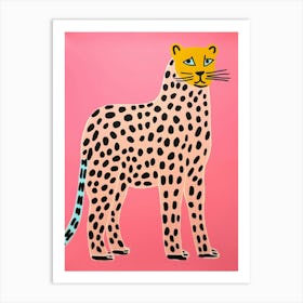 Pink Polka Dot Cheetah 1 Art Print