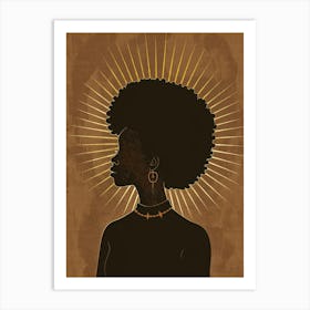 Woman With Afro Art Print