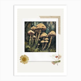 Scrapbook Mushrooms Fairycore Painting 3 Art Print