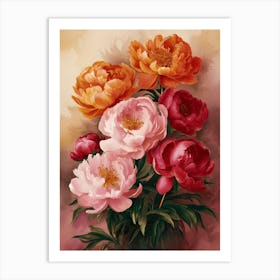 Peonies In A Vase 3 Art Print