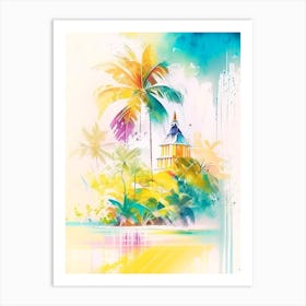 Barbados Watercolour Pastel Tropical Destination Art Print