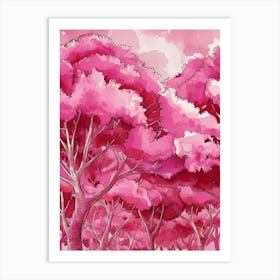 Pink Trees 1 Art Print