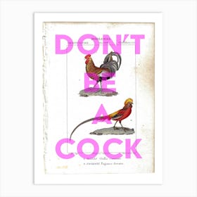 Dont Be A Cock Vintage Art Print