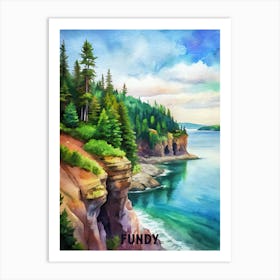 Fundy National Park Watercolor Painting Art Print