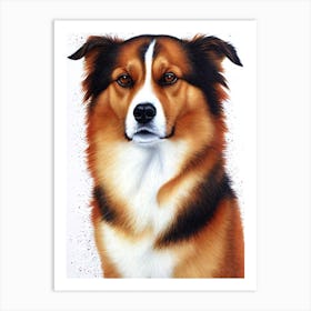 Finnish Spitz Watercolour Dog Art Print