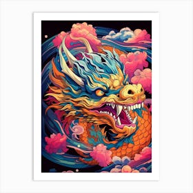 Dragon Close Up Illustration 4 Art Print
