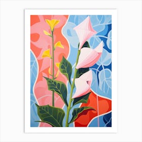 Snapdragon Flower 2 Hilma Af Klint Inspired Pastel Flower Painting Art Print