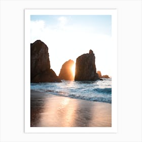 Portugal Sunset beach | Golden Hour Art Print