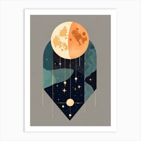 Moon And Stars 2 Art Print