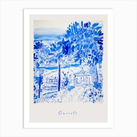 Orvieto Italy Blue Drawing Poster Art Print