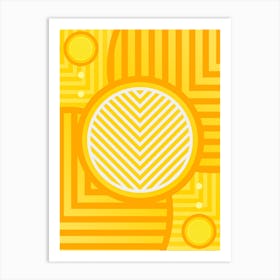 Geometric Abstract Glyph in Happy Yellow and Orange n.0035 Art Print