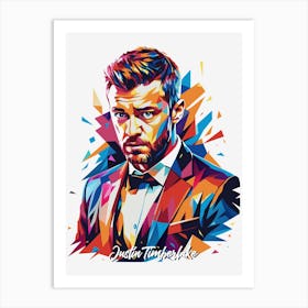 Justin Timberlake 01 Portrait Music Icon Style WPAP Pop Art Art Print