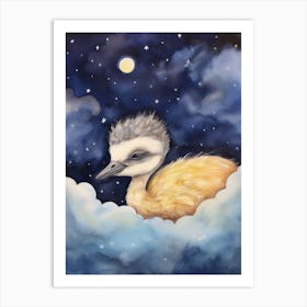 Baby Ostrich 3 Sleeping In The Clouds Art Print